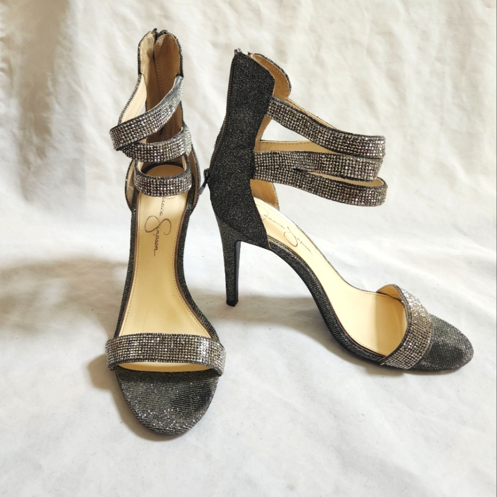 Jessica Simpson Elepina Rhinestone Heels SIZE 9.5